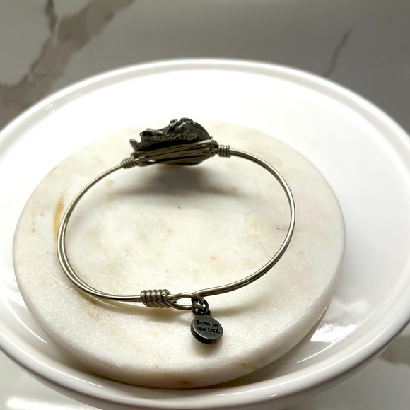 Alex and Ani Large Rose Bracelet in Silver - Picture 2 of 2